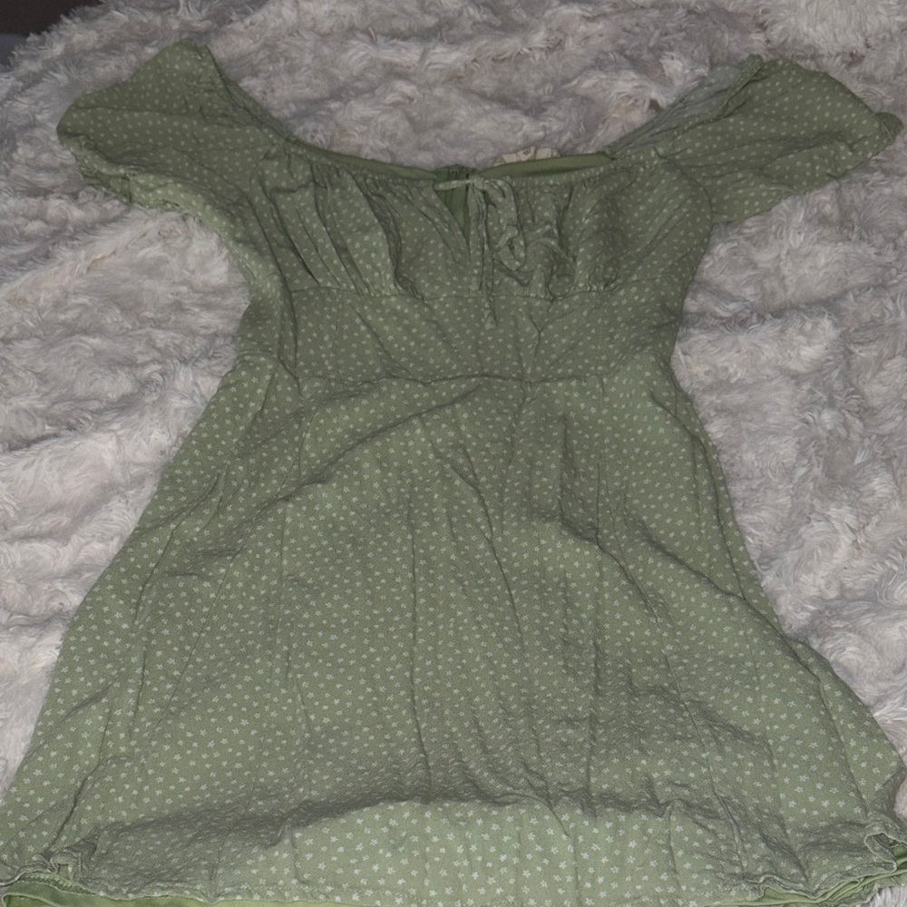 La Hearts Sage Green Off-Shoulder Blouse